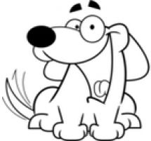 Black And White Happy Dog Clipart