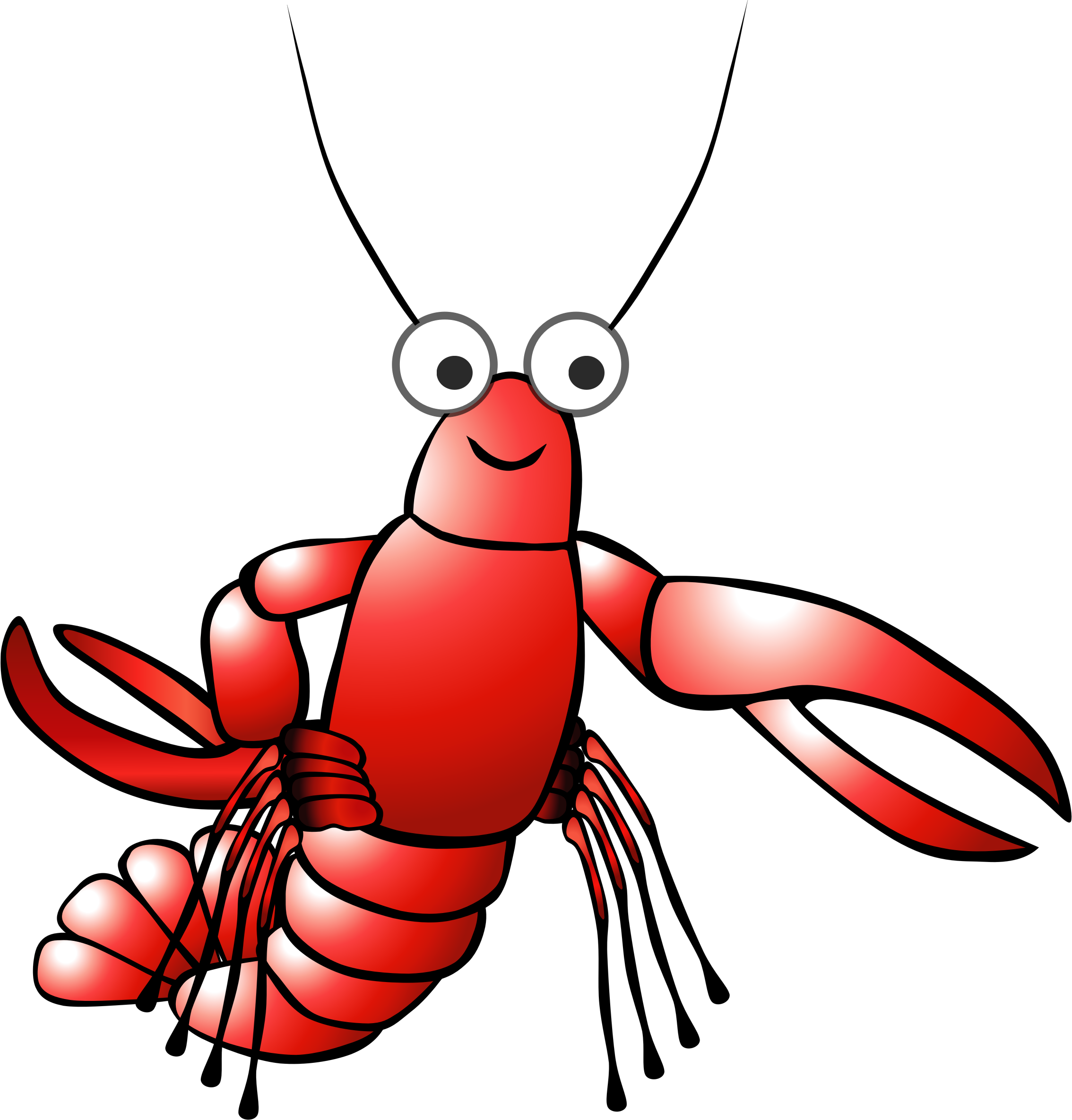 Clipart - Red cartoon lobster