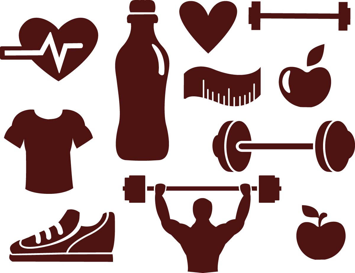 Fitness sport elements vector | Free download