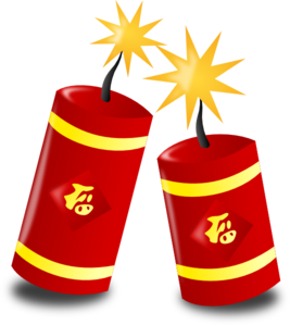 Chinese new year firecrackers clipart