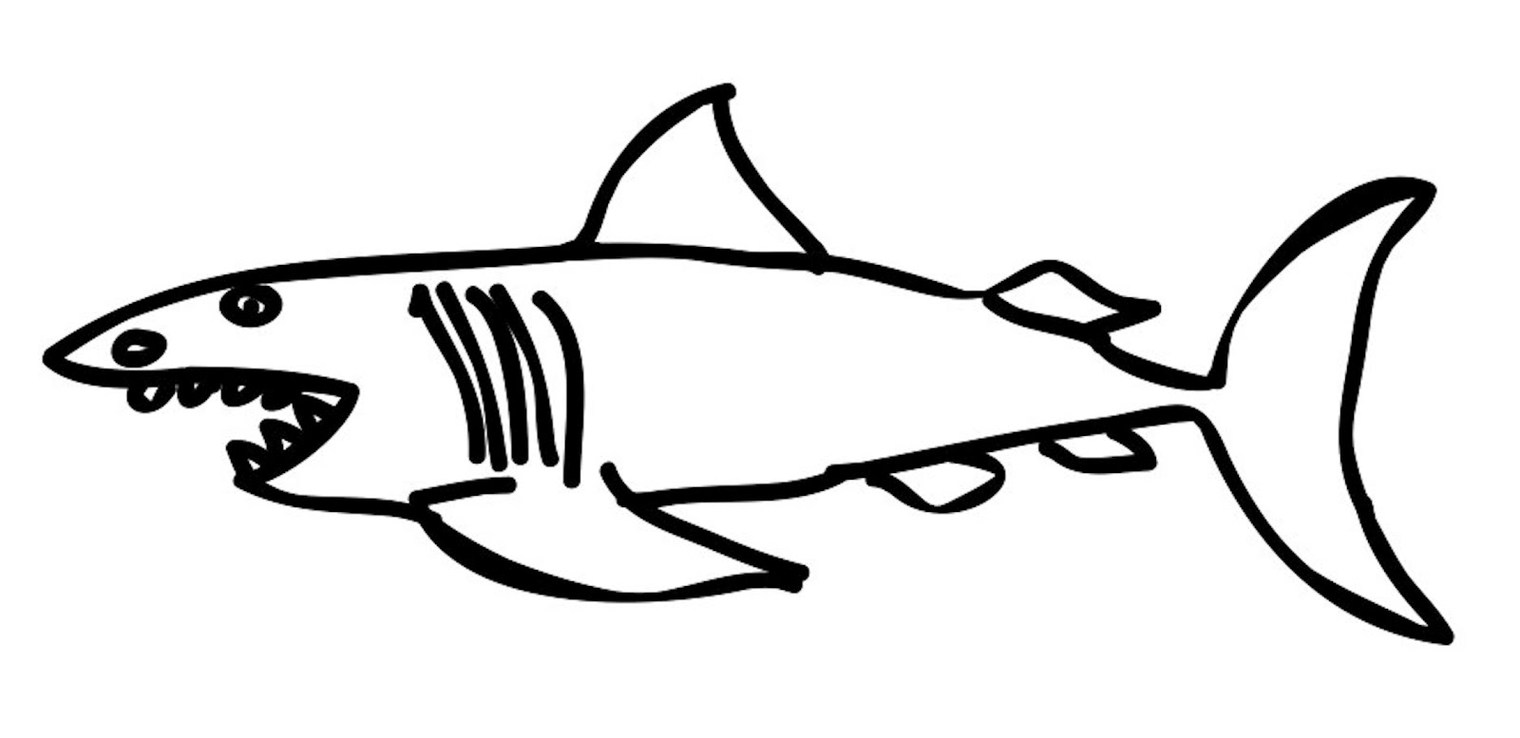 Shark Line Drawing Clipart - Free to use Clip Art Resource