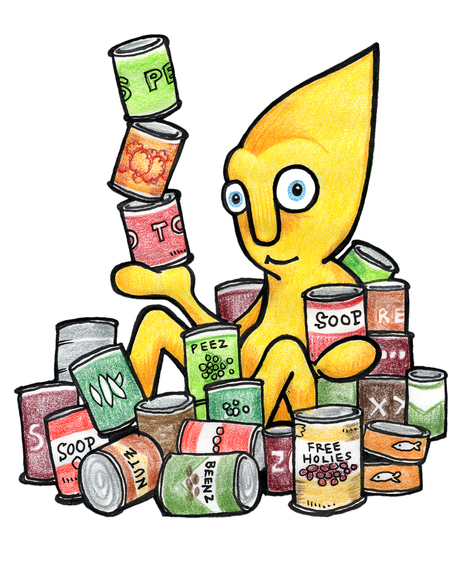 Canned food drive clip art