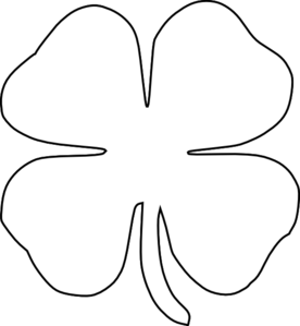 4 leaf clover clipart black and white