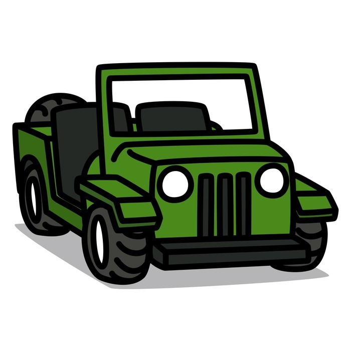 Cartoon Car 09 : Military Vehicle Wall Decal | Wallmonkeys