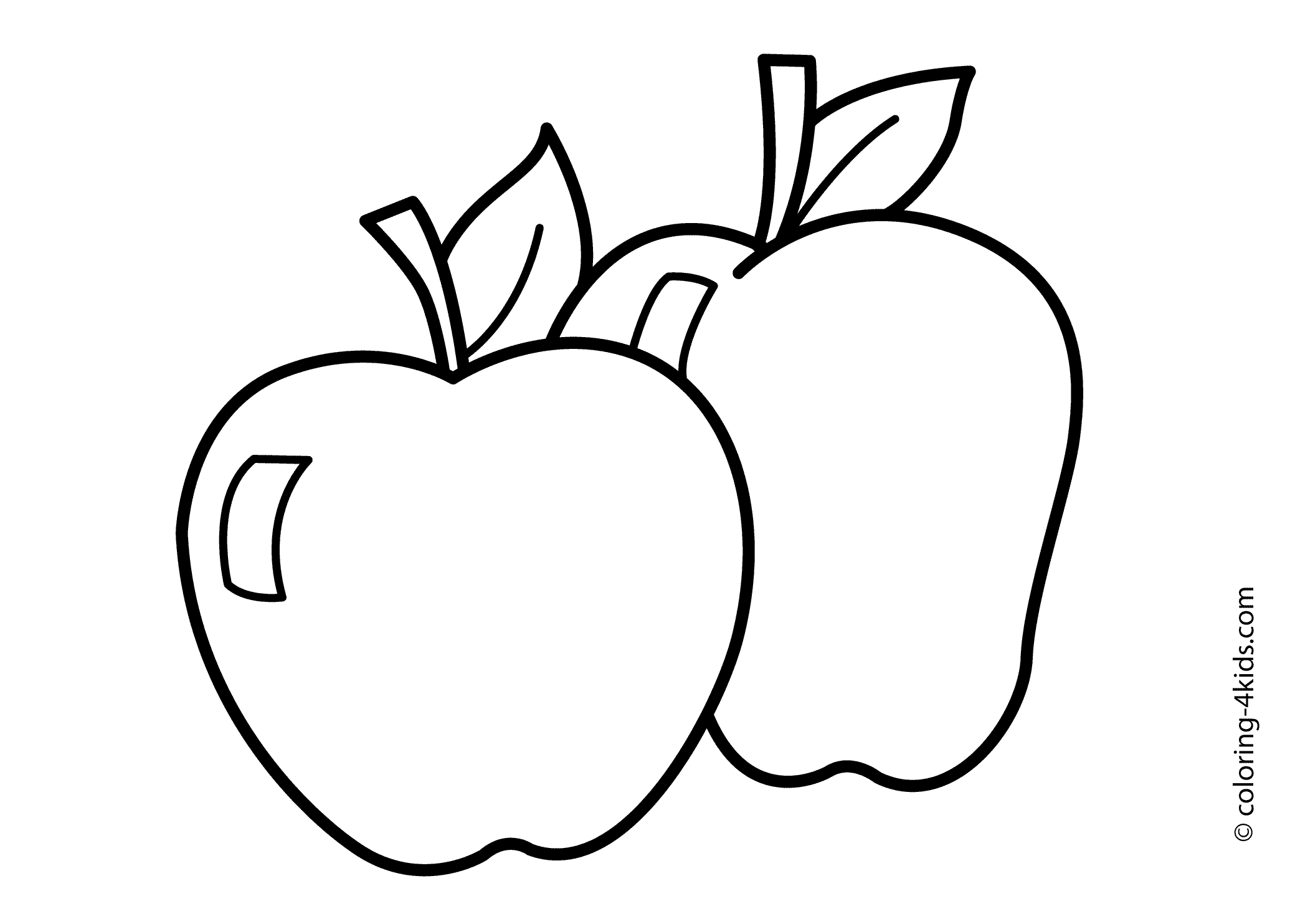 half apples coloring pages - photo #31