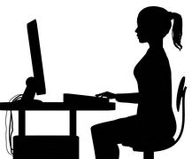 Person In Front Of Computer Clipart