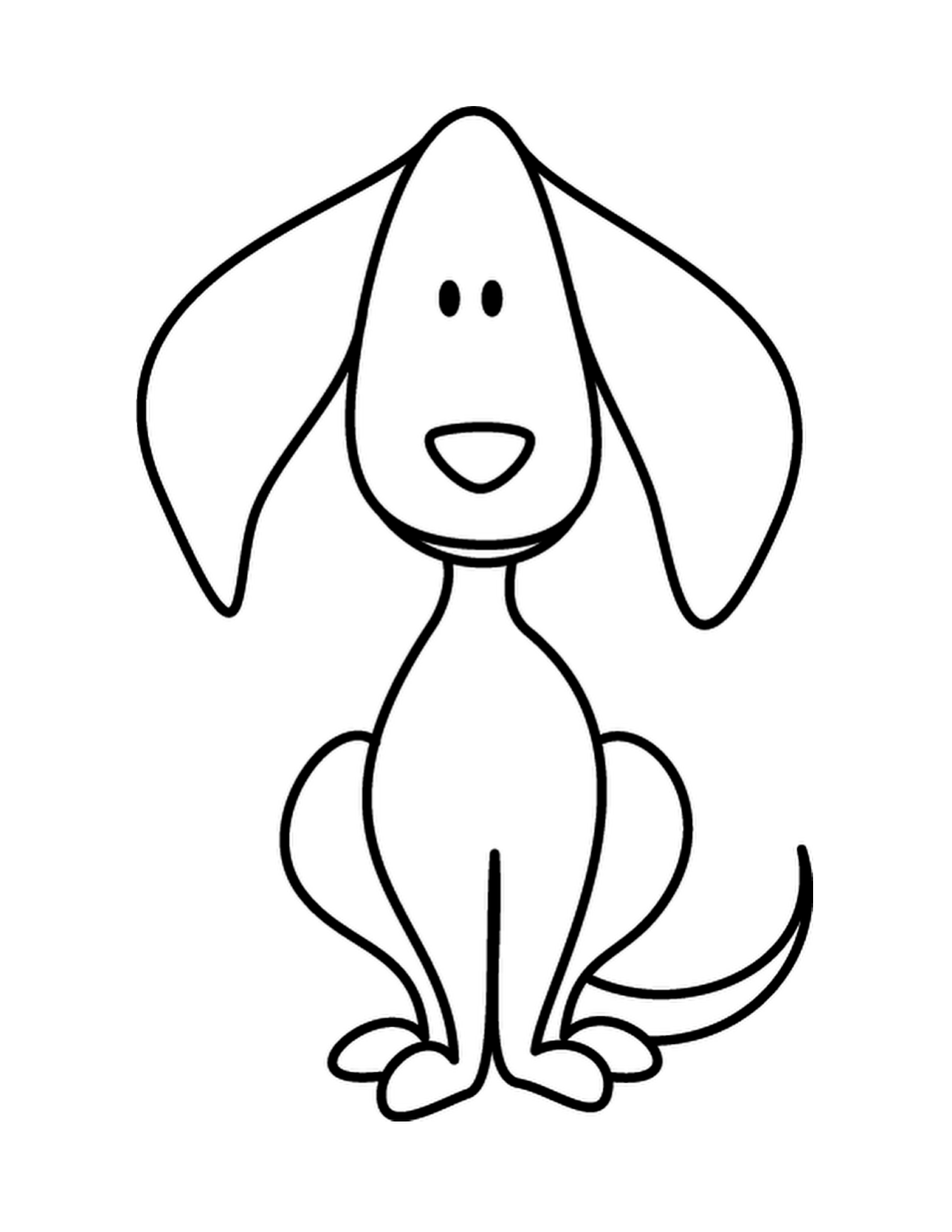 Dog Sketch For Kids Simple Dog Drawing - Litle Pups