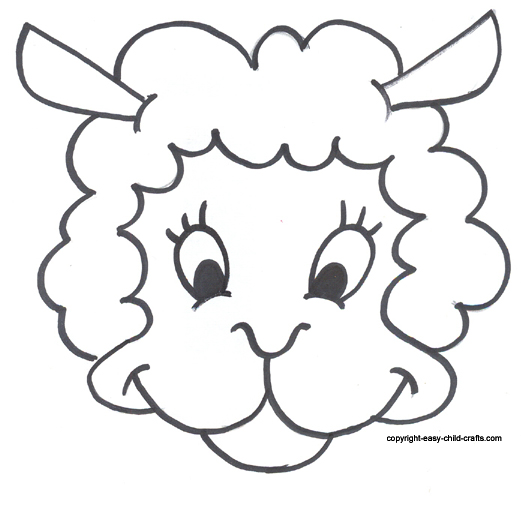 Best Photos of Sheep Face Template - Sheep Clip Art Black and ...