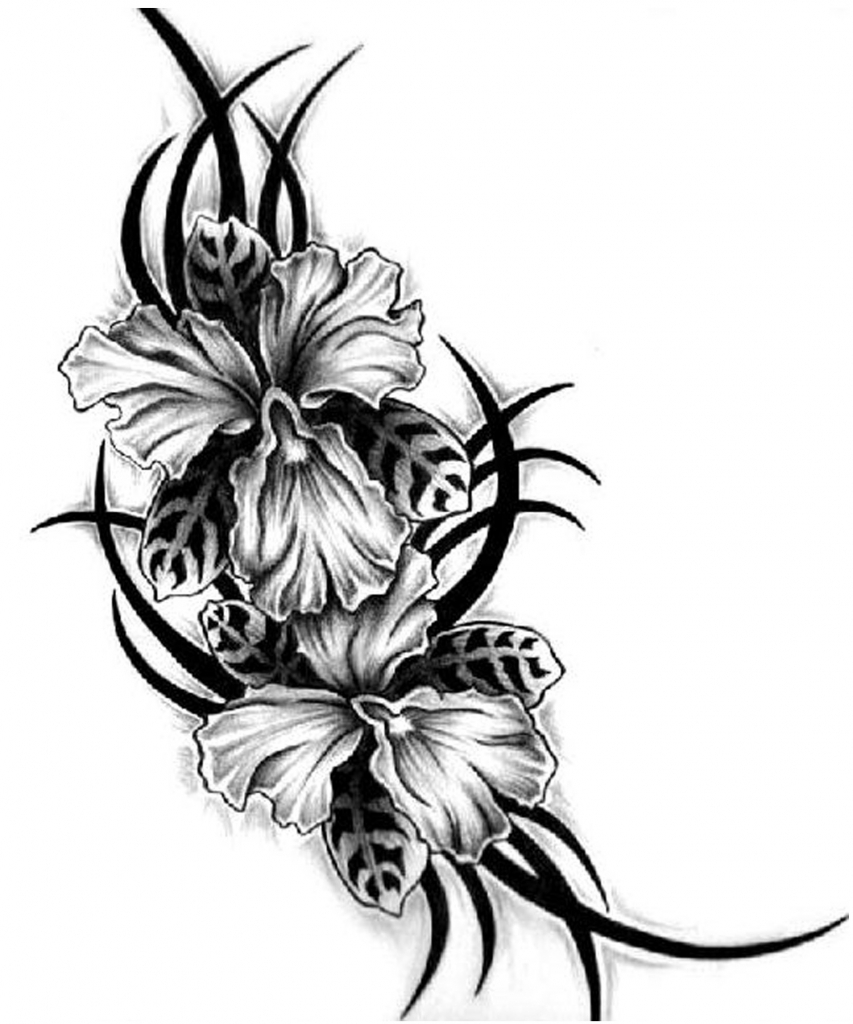 Flower Tribal Tattoo Tribal Lily Flowers Tattoo Design Tattoes ...