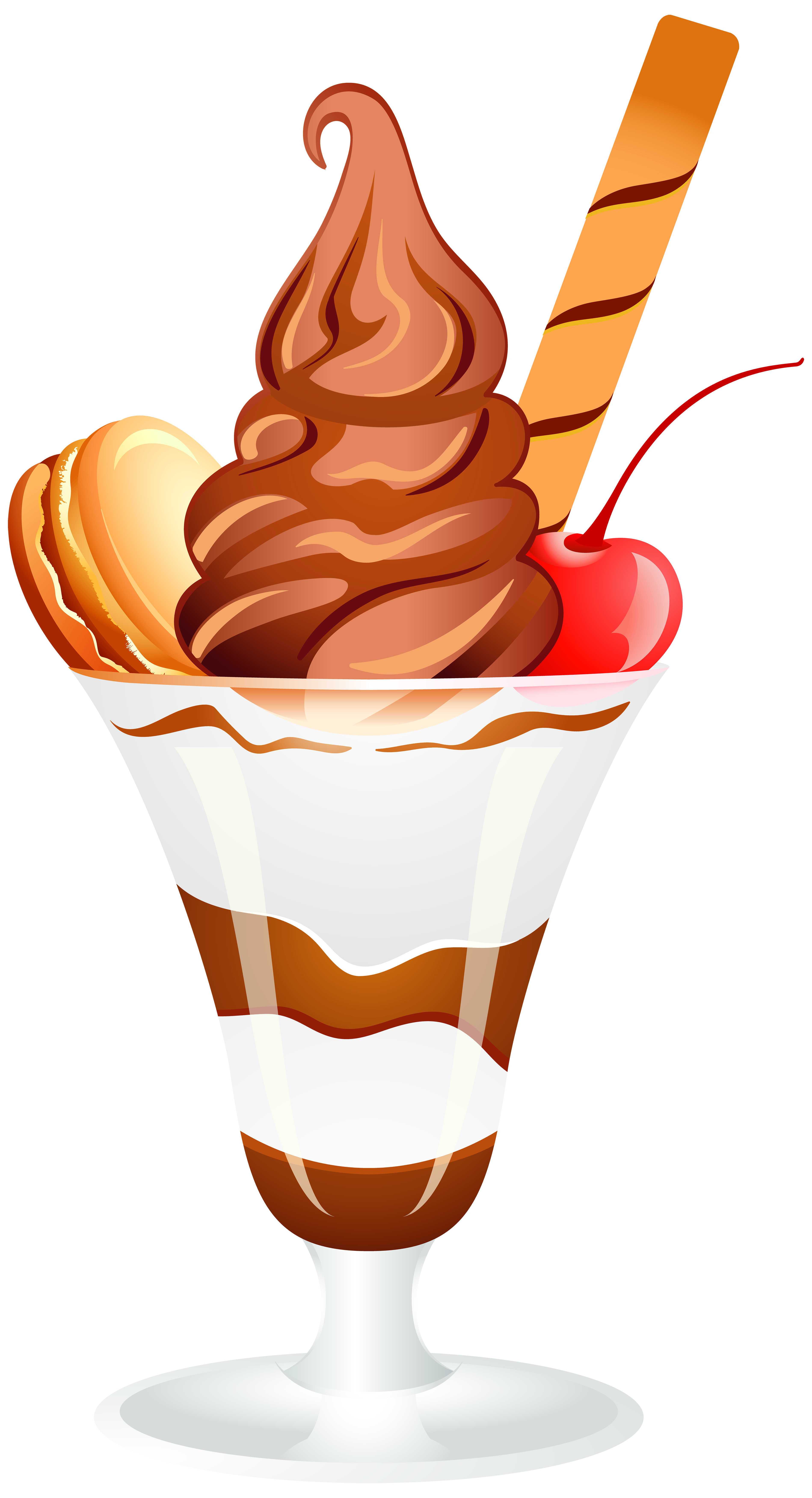 Chocolate Ice Cream Sundae PNG Clip Art Image