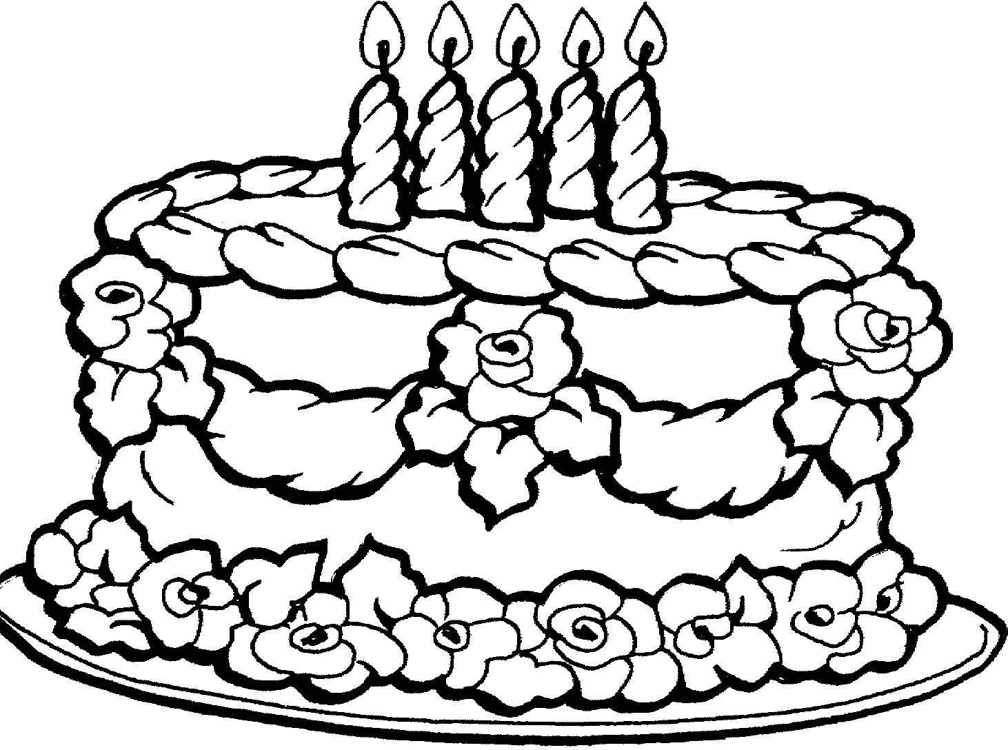 Birthday Cake- Line Drawing - ClipArt Best
