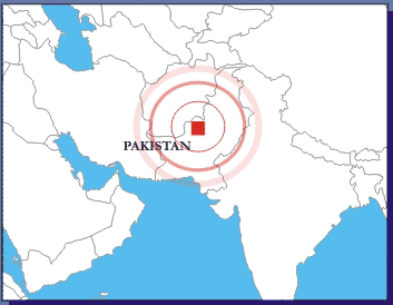 Earthquake in Pakistan, Location Map of Pakistan Earthquakes