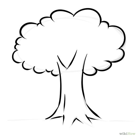 How to draw a clipart tree - ClipartFox