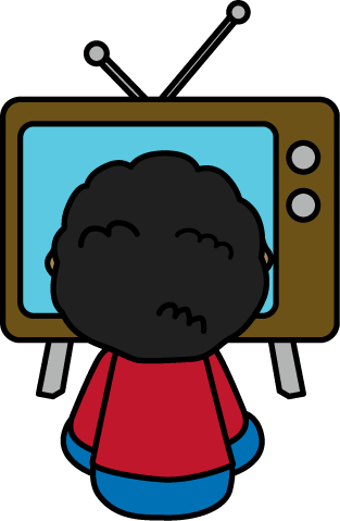 Child watching tv clipart