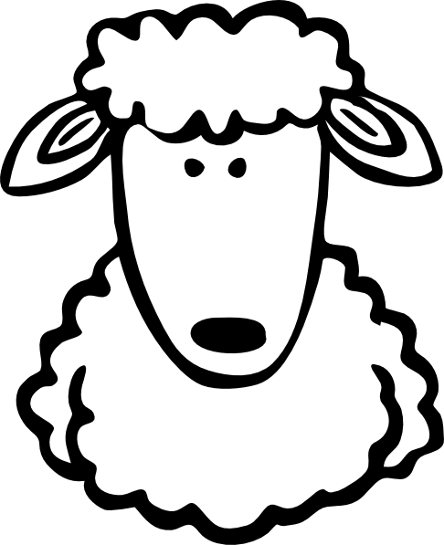Lamb Black And White Clipart