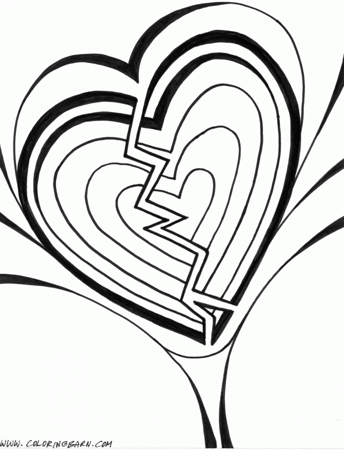 Broken Heart Coloring Pages - AZ Coloring Pages