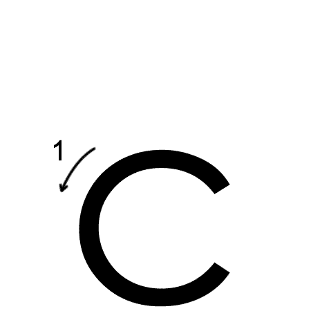 Lowercase c Printing Worksheet (trace 1, print 1)