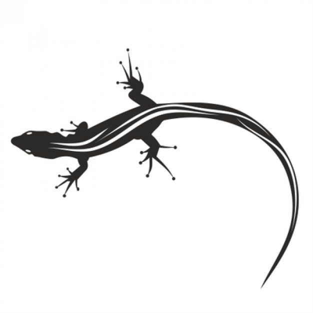Flat animal lizard silhouette Vector | Free Download