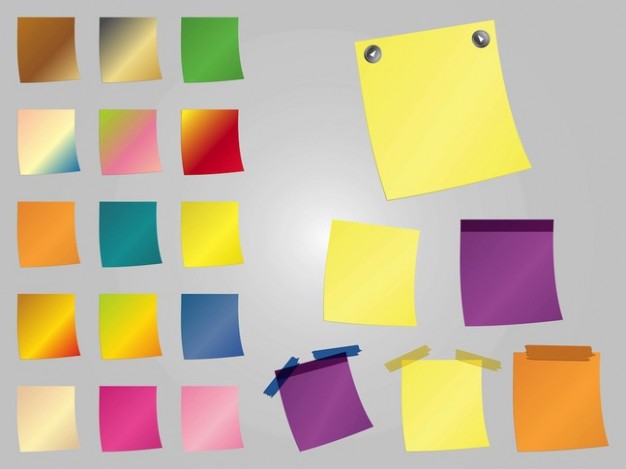 Colorful post-it notes office supplies | Download free Vector