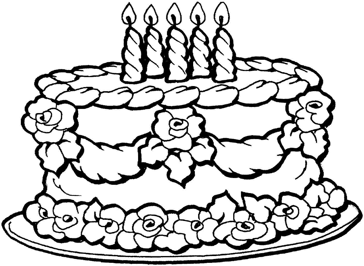 Birthday Cake Coloring Pages For Kids | Printable Coloring Pages ...