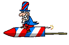Uncle Sam Riding Rocket Animated GIF #1712 - Animate It!