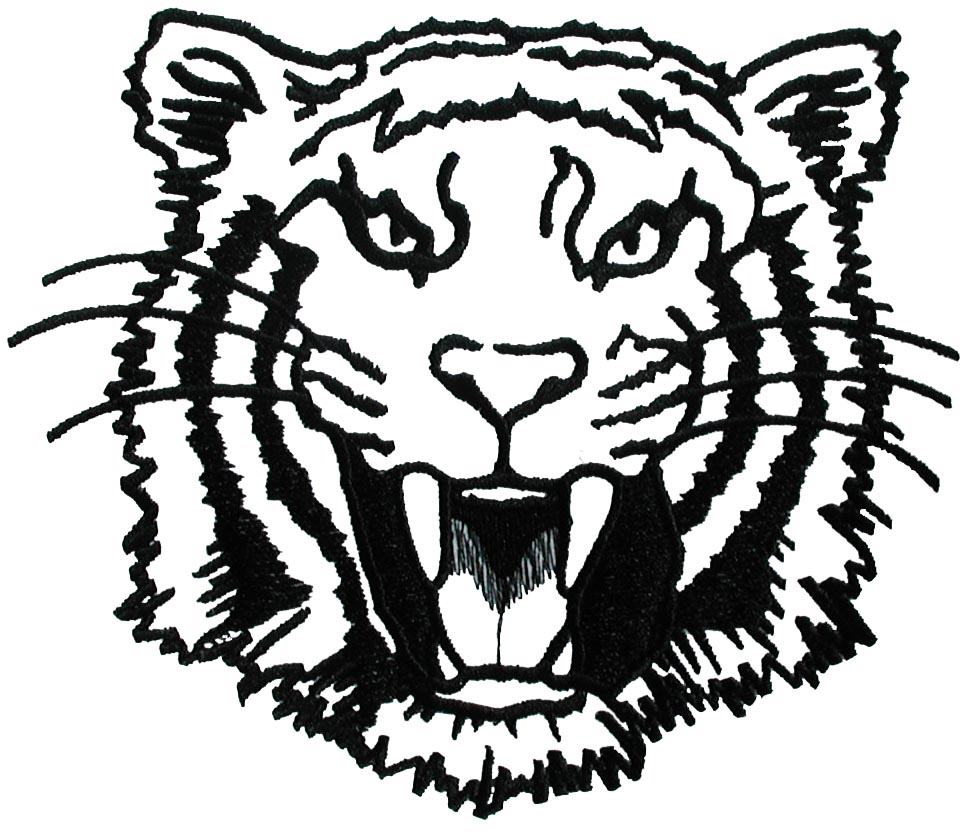 Embroidery.com: Tiger Face Outline, Larger: Individual Machine ...