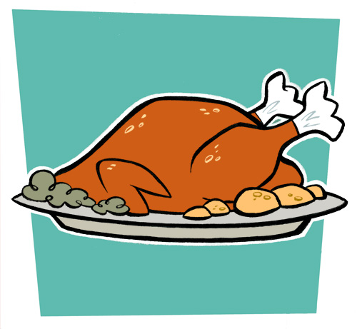 Cartoon Turkey Dinner