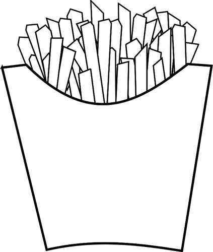 French fries line art vector graphics | Public domain vectors