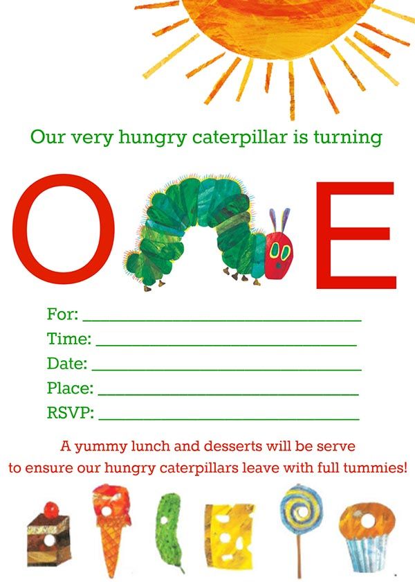 Hungry Caterpillar Invitations ...