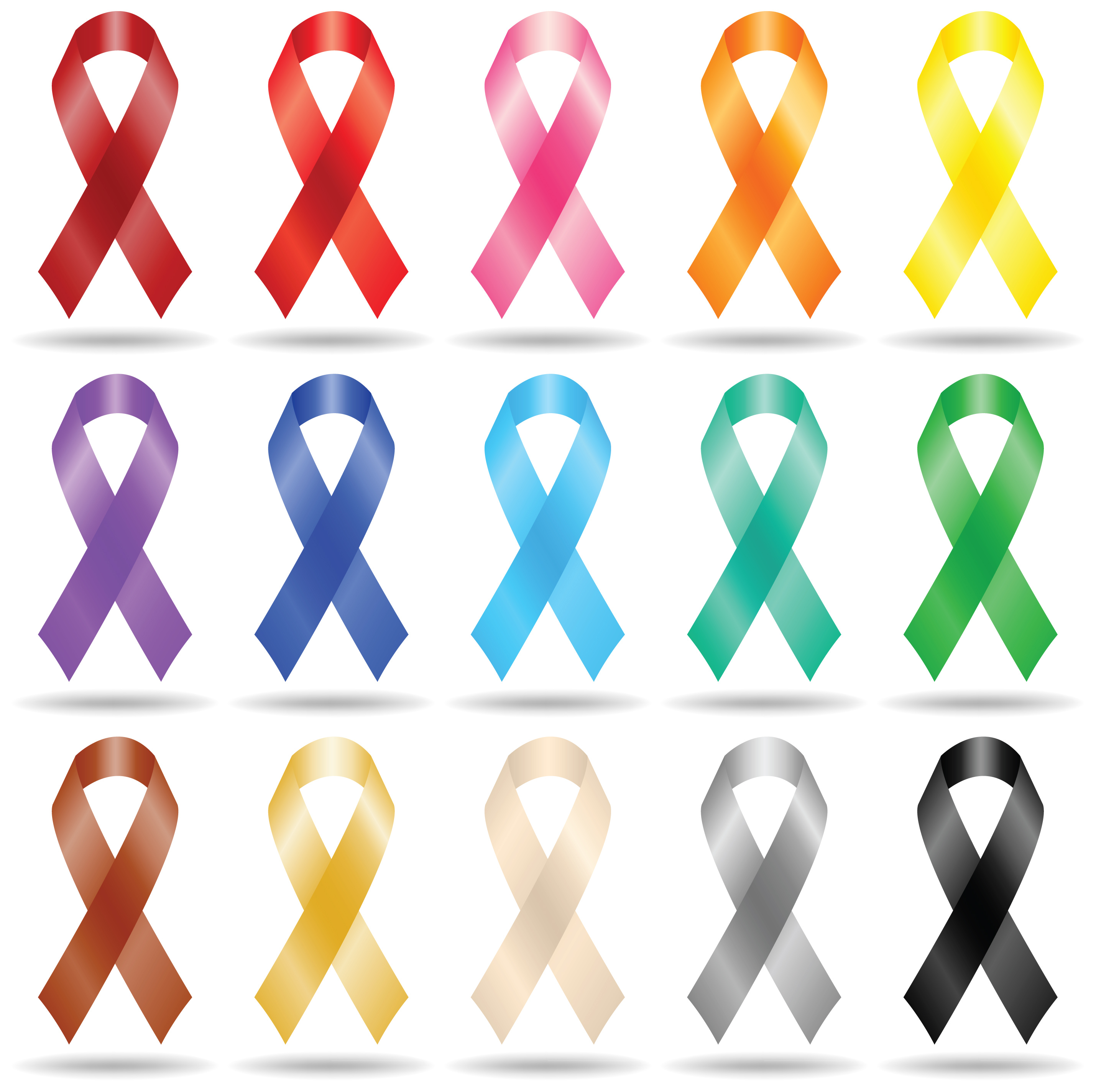 Cancer ribbon colors clipart