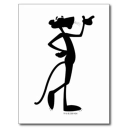 Silhouette Of The Pink Panther Post Card From Zazzle Clipart ...