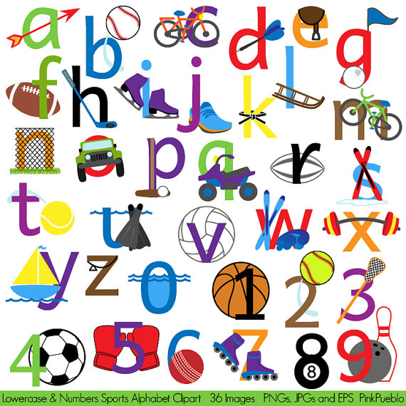 Sports Alphabet Letters Clipart