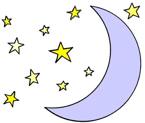 Free clipart moon and stars