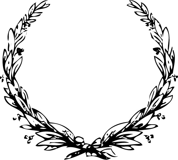 White laurel wreath outline clipart - ClipartFox