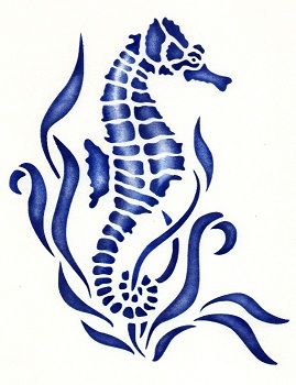 Seahorses, Stencils and Stencil designs