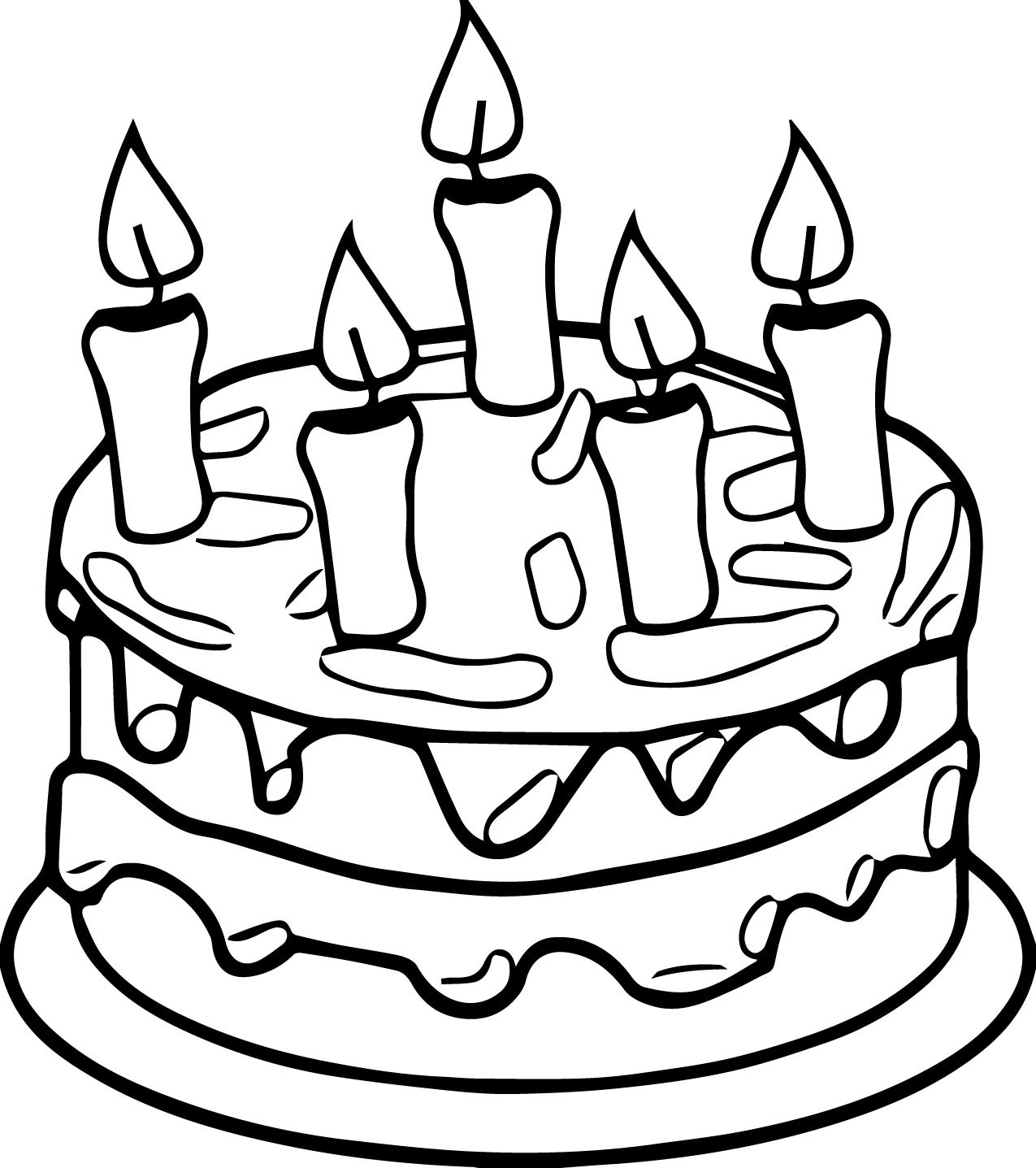 Birthday Cake Colouring Pages - ClipArt Best