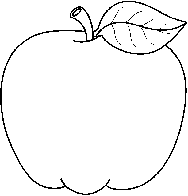 Apple fruit clipart black and white