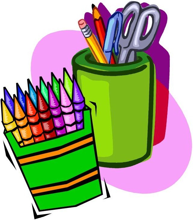 Cartoon school supplies clipart