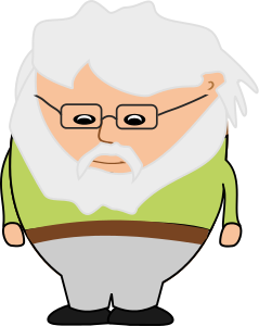 Old man with a beard clipart