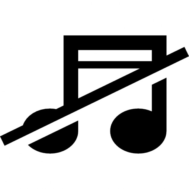 No music sign of musical note with a slash Icons | Free Download