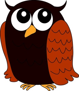 Owl Clipart Image - Cute little cartoon owl with big eyes