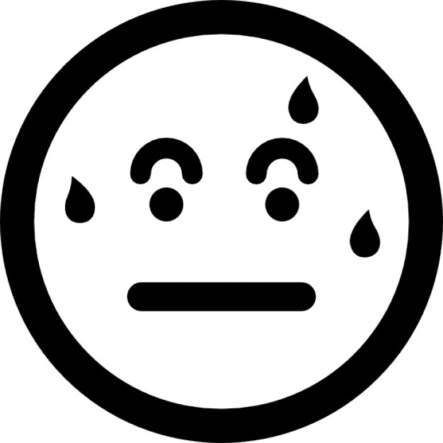 Sweating emoticon square face Icons | Free Download