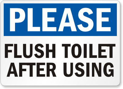 Please Flush Toilet Clipart