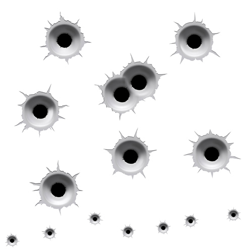 Realistic bullet holes vector illustration 04 - Vector Other free ...