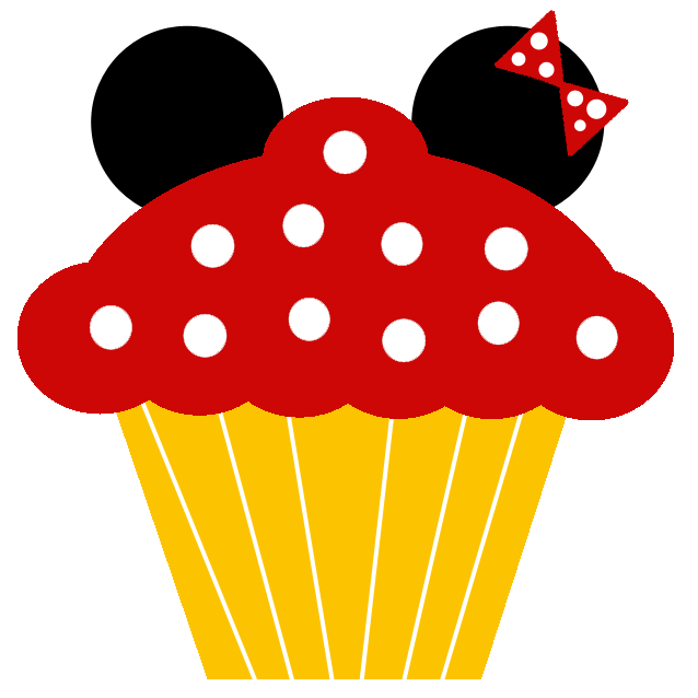 Mickey mouse cupcake clipart