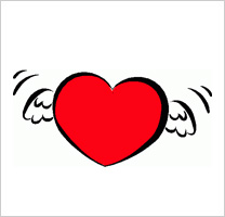 Heart with wings clipart free