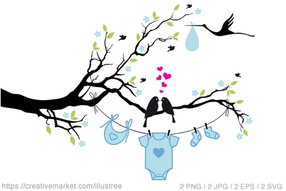 New baby boy and girl ~ Illustrations on Creative Market