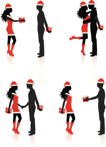 Silhouette Of A Sexy Christmas Guys Clip Art, Vector Images ...