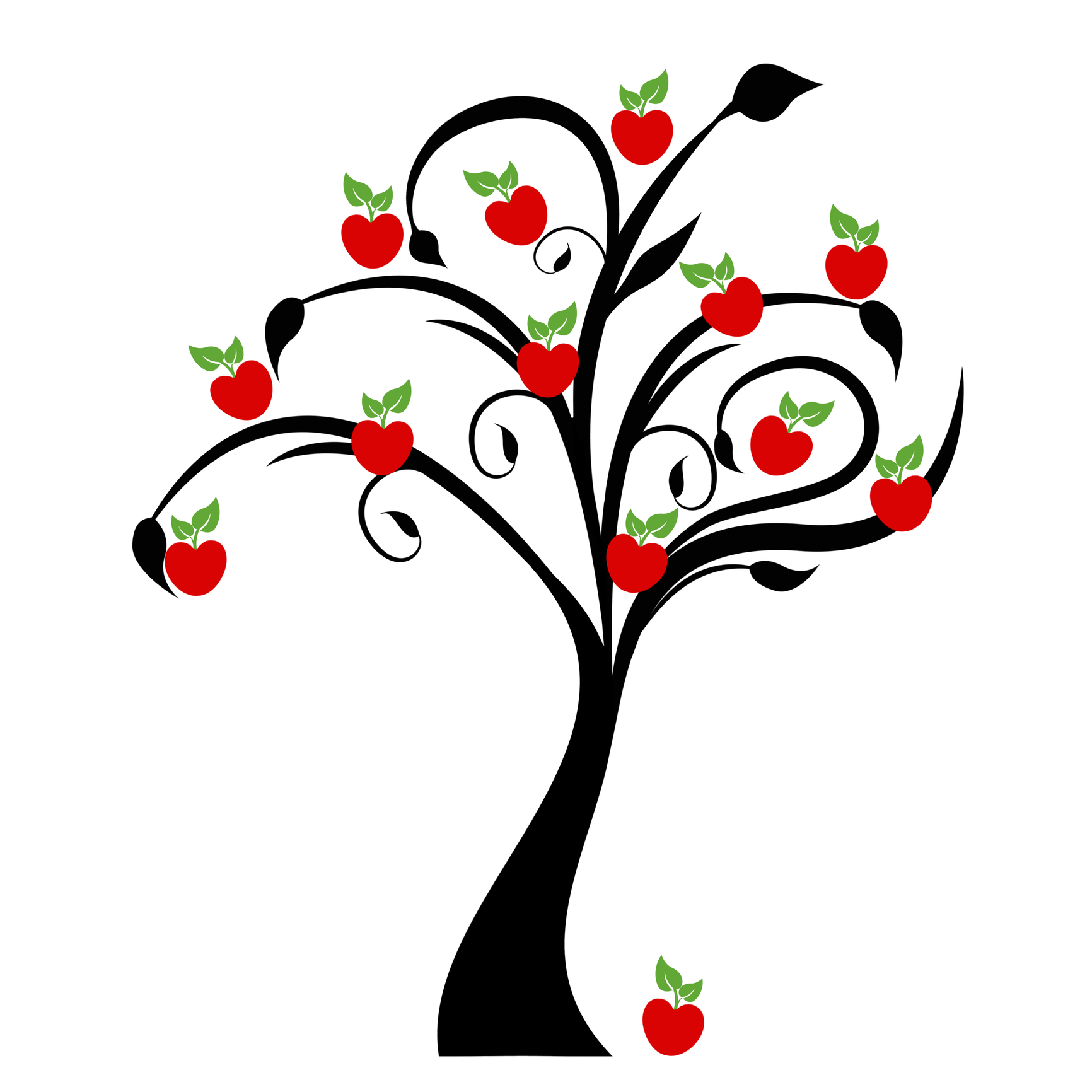 Shaking apple tree clipart