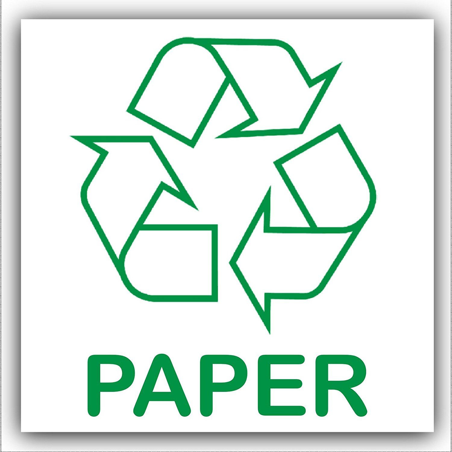 Paper Recycling Bin Adhesive Sticker-Recycle Logo Sign-Environment ...